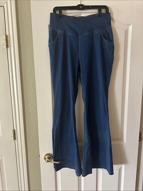 166 HALARA Indigo Blue Flare Pants